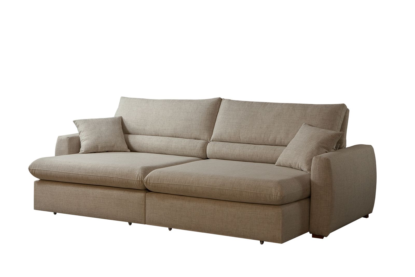 Sofá Retrátil e Reclinável Com Molas Ensacadas 2,40m Harmony Lindecor Cor Bege