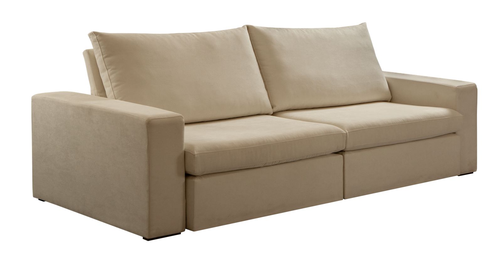 Sofá Retrátil e Reclinável Com Molas Ensacadas 2,40m Zen Lindecor Cor Bege
