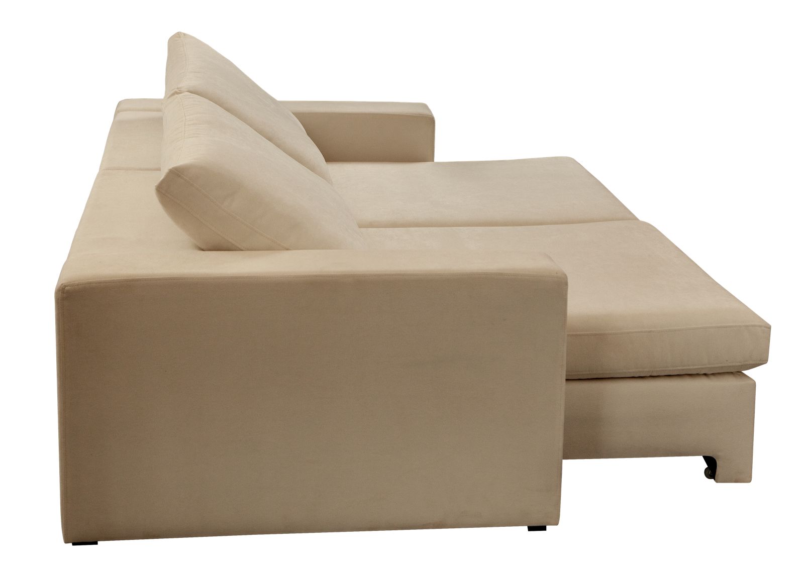 Sofá Retrátil e Reclinável Com Molas Ensacadas 2,40m Zen Lindecor Cor Bege