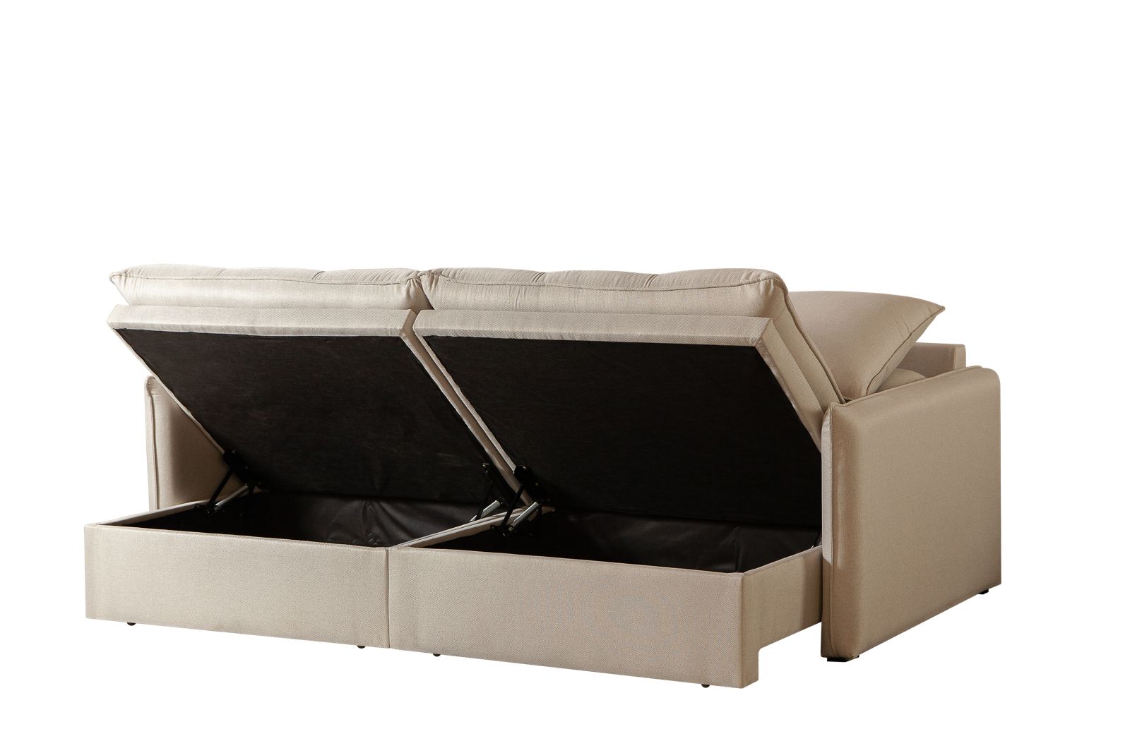 Sofa Cama Retratil Bau Linho1,98m Lindecor Versalhes cor Marfim
