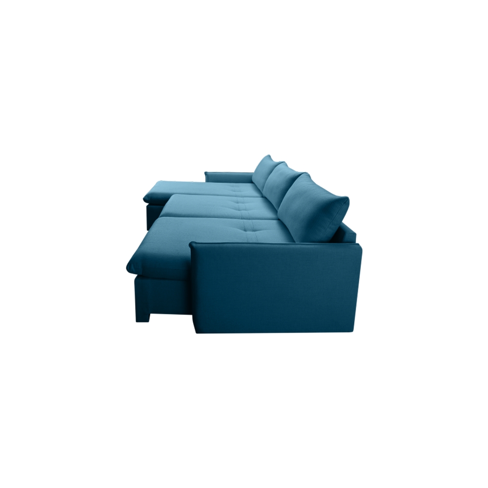 Sofa Cama Retratil Confort Linho 2,58m Lindecor cor Azul