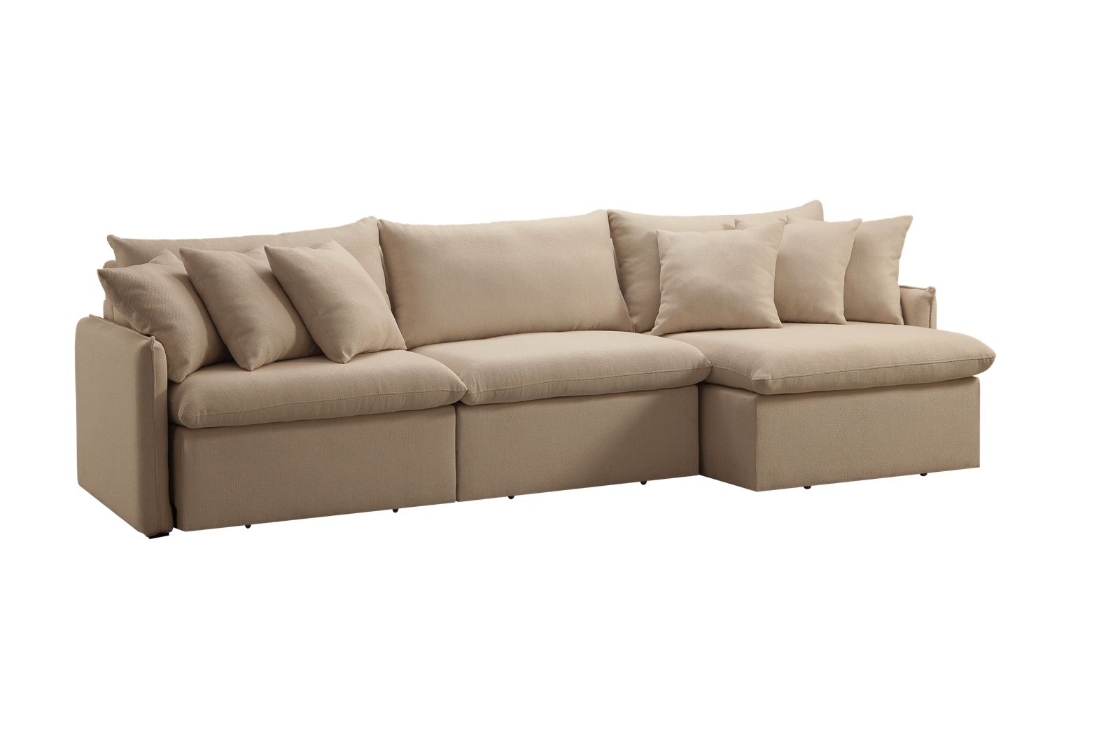 Sofa Cama Retratil Confort Linho 2,58m Lindecor cor Bege