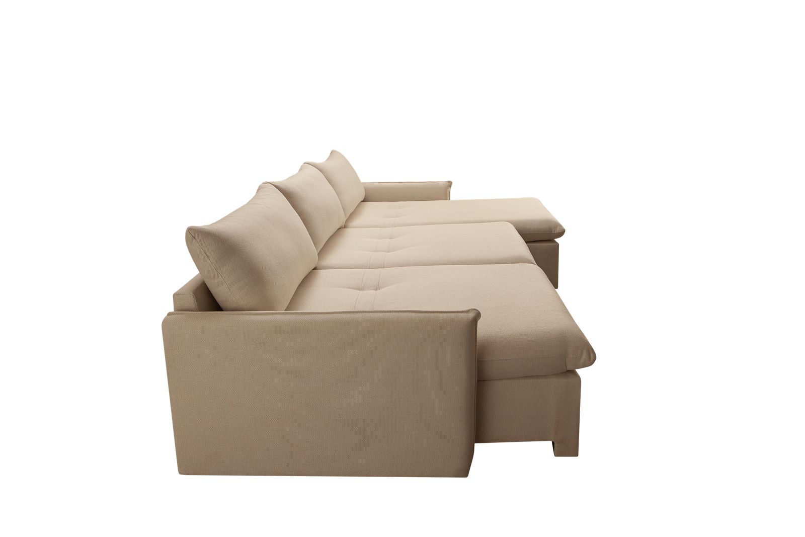 Sofa Cama Retratil Confort Linho 2,58m Lindecor cor Bege