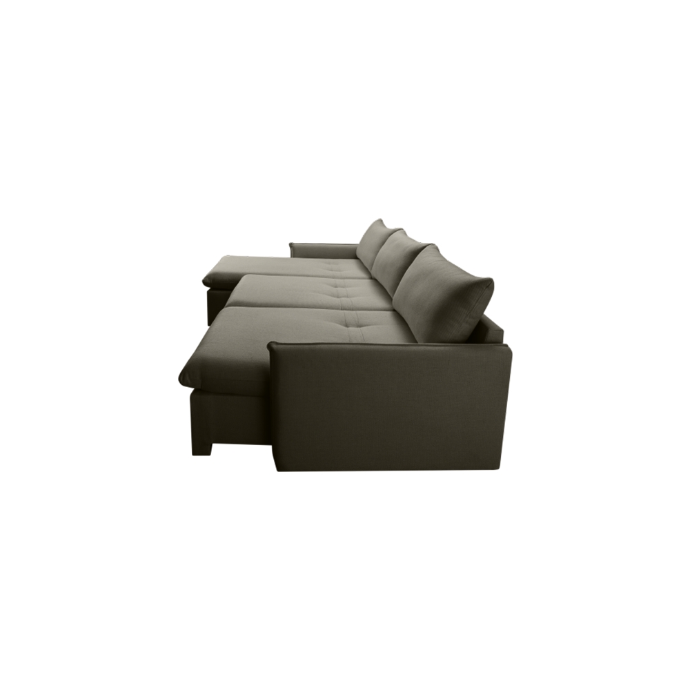 Sofa Cama Retratil Confort Linho 2,58m Lindecor cor Grafite