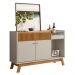 Aparador Retrô com Gaveta Ripada Oxnard Nature Off-White
