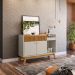 Aparador Retrô com Gaveta Ripada Oxnard Nature Off-White