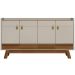 Aparador Buffet 4 Portas Ripado 160 cm Abruzzo Freijo/Off White