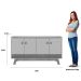 Aparador Buffet 4 Portas Ripado 160 cm Abruzzo Freijo/Off White