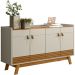 Aparador Buffet 4 Portas Ripado 160 cm Abruzzo Nature/Off White