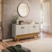 Aparador Buffet 4 Portas Ripado 160 cm Abruzzo Nature/Off White
