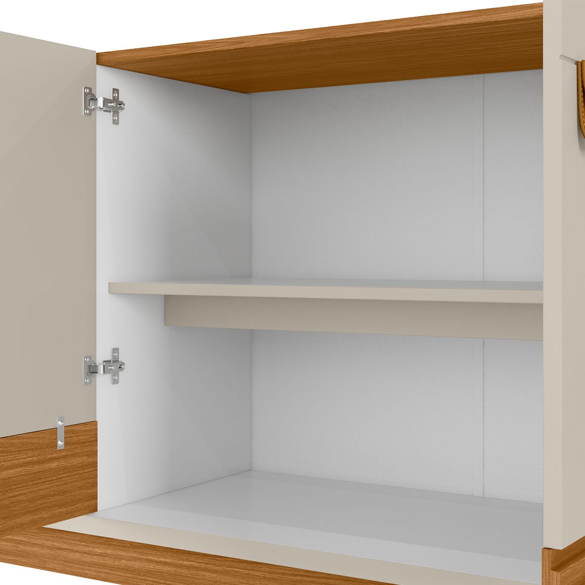 Aparador Buffet 4 Portas Ripado 160 cm Abruzzo Nature/Off White