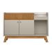 Aparador Buffet Bar c/ Espelho 2 Portas 1 Gaveta Ripada Lucas Nature/Off White