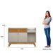 Aparador Buffet Bar c/ Espelho 2 Portas 1 Gaveta Ripada Lucas Nature/Off White