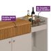 Aparador Buffet Bar c/ Espelho 2 Portas 1 Gaveta Ripada Lucas Nature/Off White