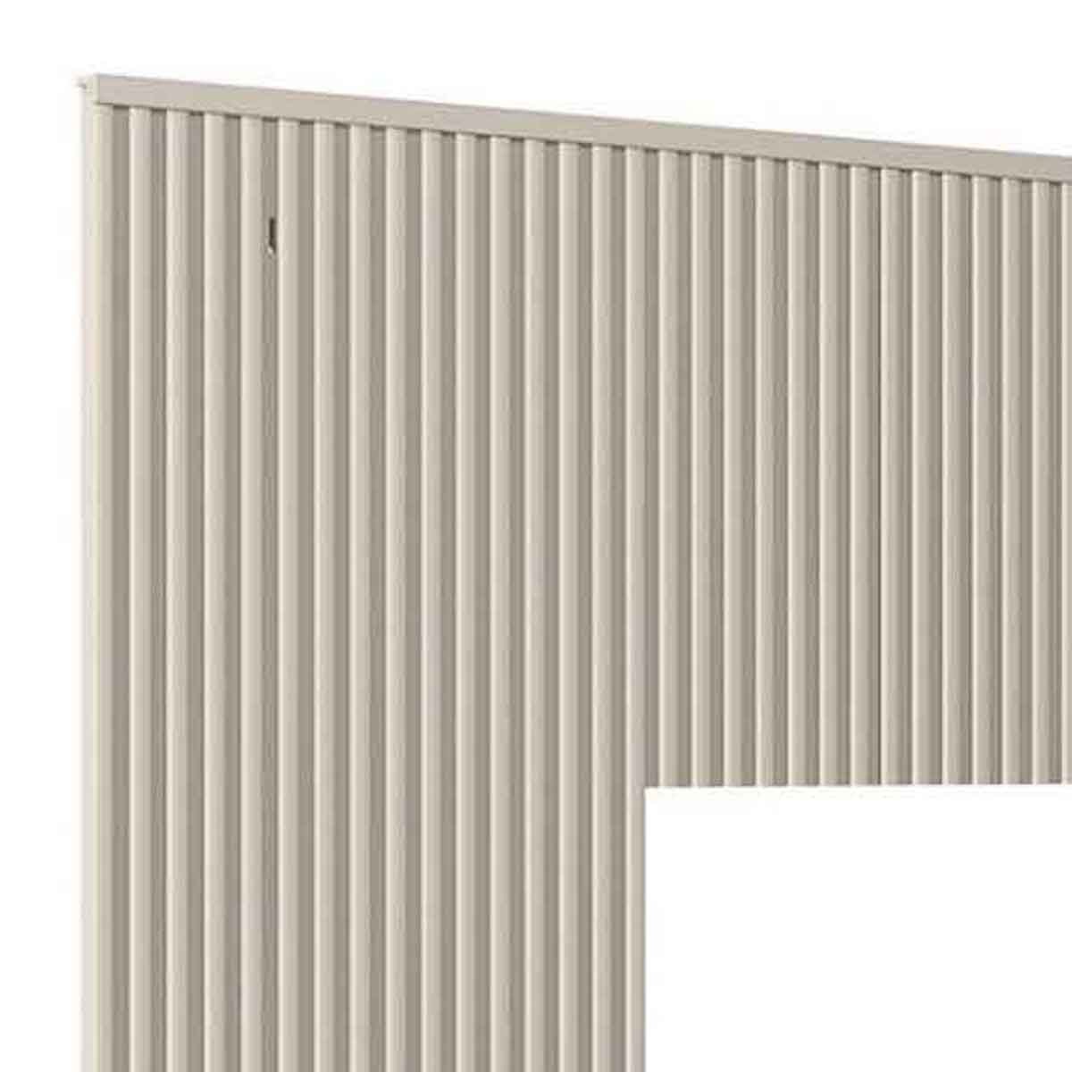 Cabeceira Casal Ripada Limoeiro com Frame Off White
