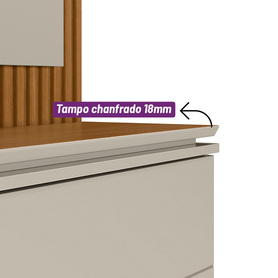 Estante para Home Theater e TV até 75 Polegadas Guararapes 2 PT Nature e Off White