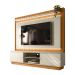 Estante para Home Theater e TV até 75 Polegadas Guararapes com LED 2 PT Nature e Off White