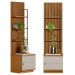Kit 2 Módulos Laterais Complementares Painel Ripado Naturale/Off White