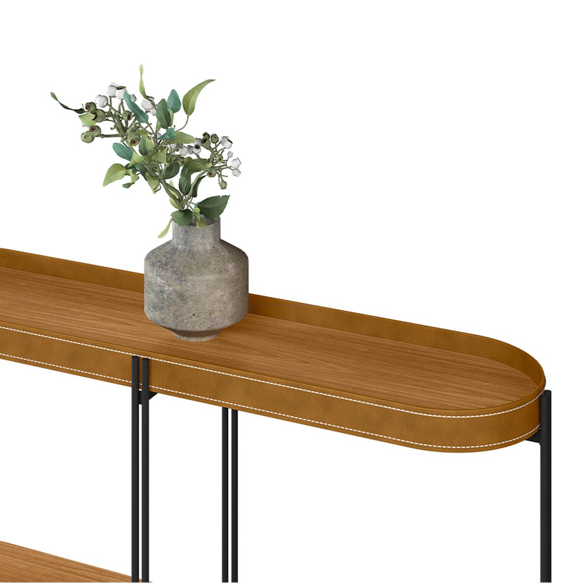 Kit Aparador para Sala e Mesa de Centro Arredondada Mônica Nature