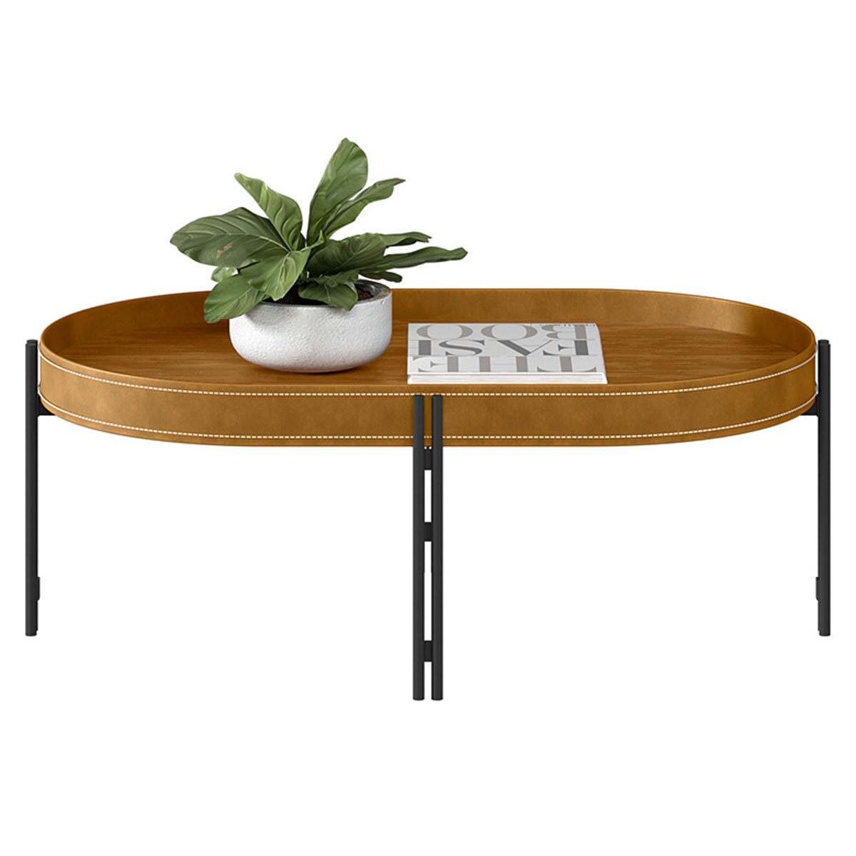 Kit Aparador para Sala e Mesa de Centro Arredondada Mônica Nature