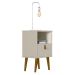 Mesa de Cabeceira Búzios 1 Gaveta Off White