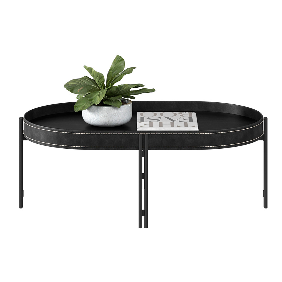 Mesa de Centro Oval Monaco Preta