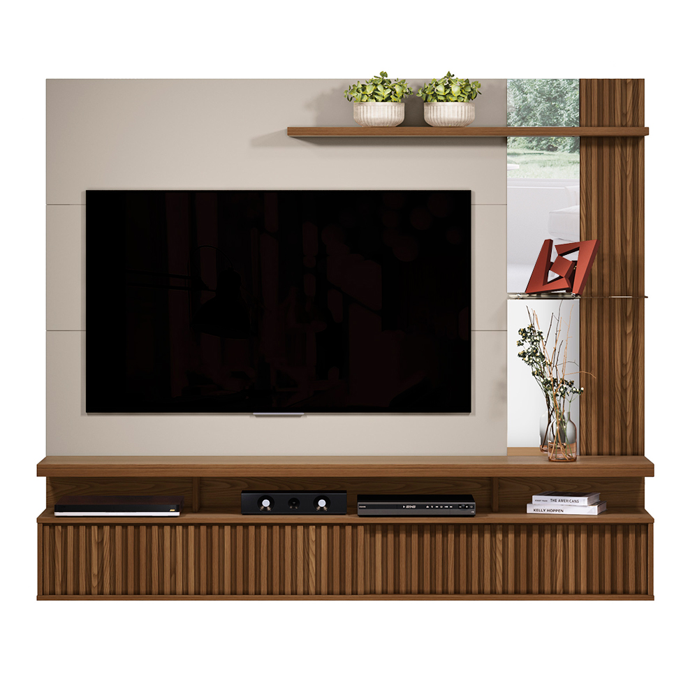 Painel para TV até 60 Polegadas Maragogi Freijó e Off White