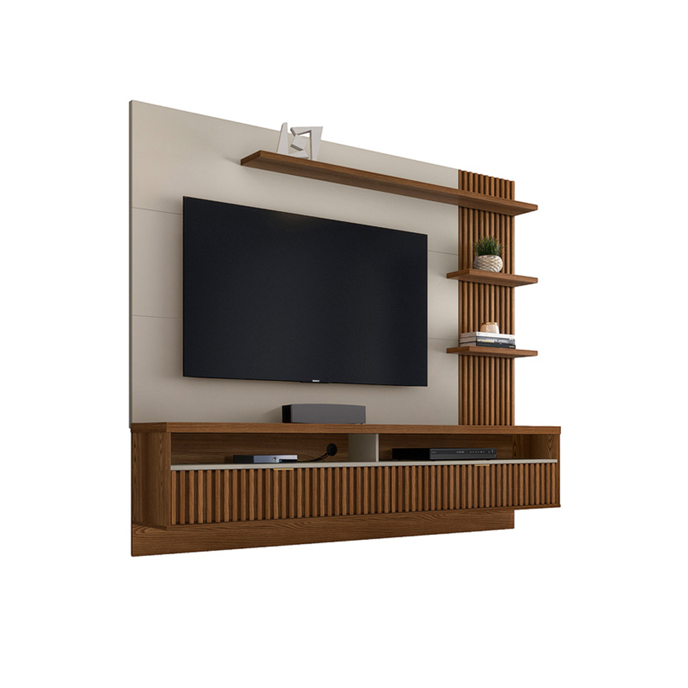 Painel para TV até 65 Polegadas Araruna Freijó e Off White