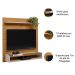 Painel para Tv até 50" Chanfrado com Nicho e Prateleira Cris Nature/Off White