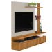 Painel para Tv até 60" Ripado com Espelho 2 Portas Calêndula Nature/Off White