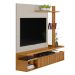 Painel para Tv até 60" Ripado com Espelho 2 Portas Calêndula Nature/Off White