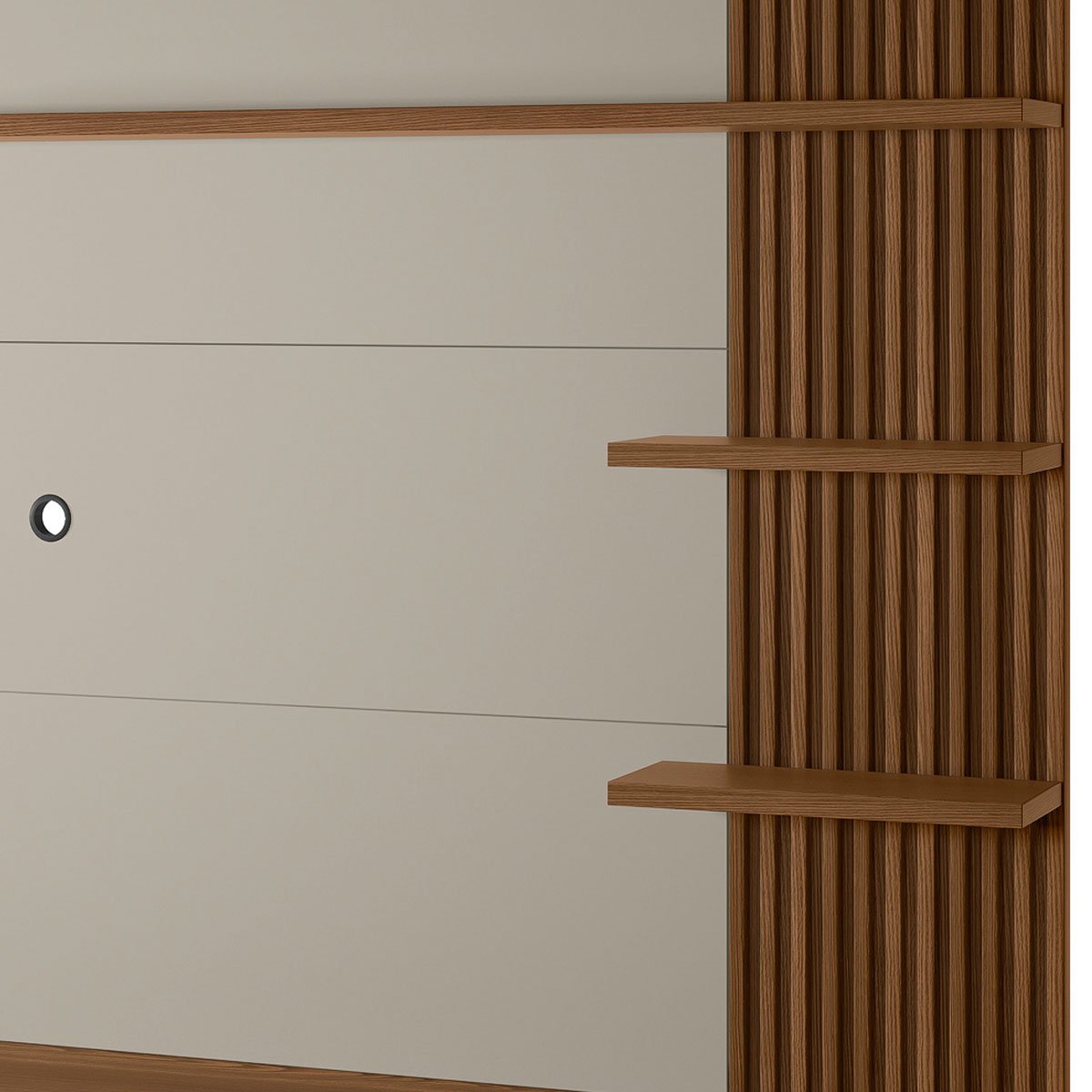Painel para Tv até 65" Ripado 2 Portas com Nicho Marianne Freijo/Off White