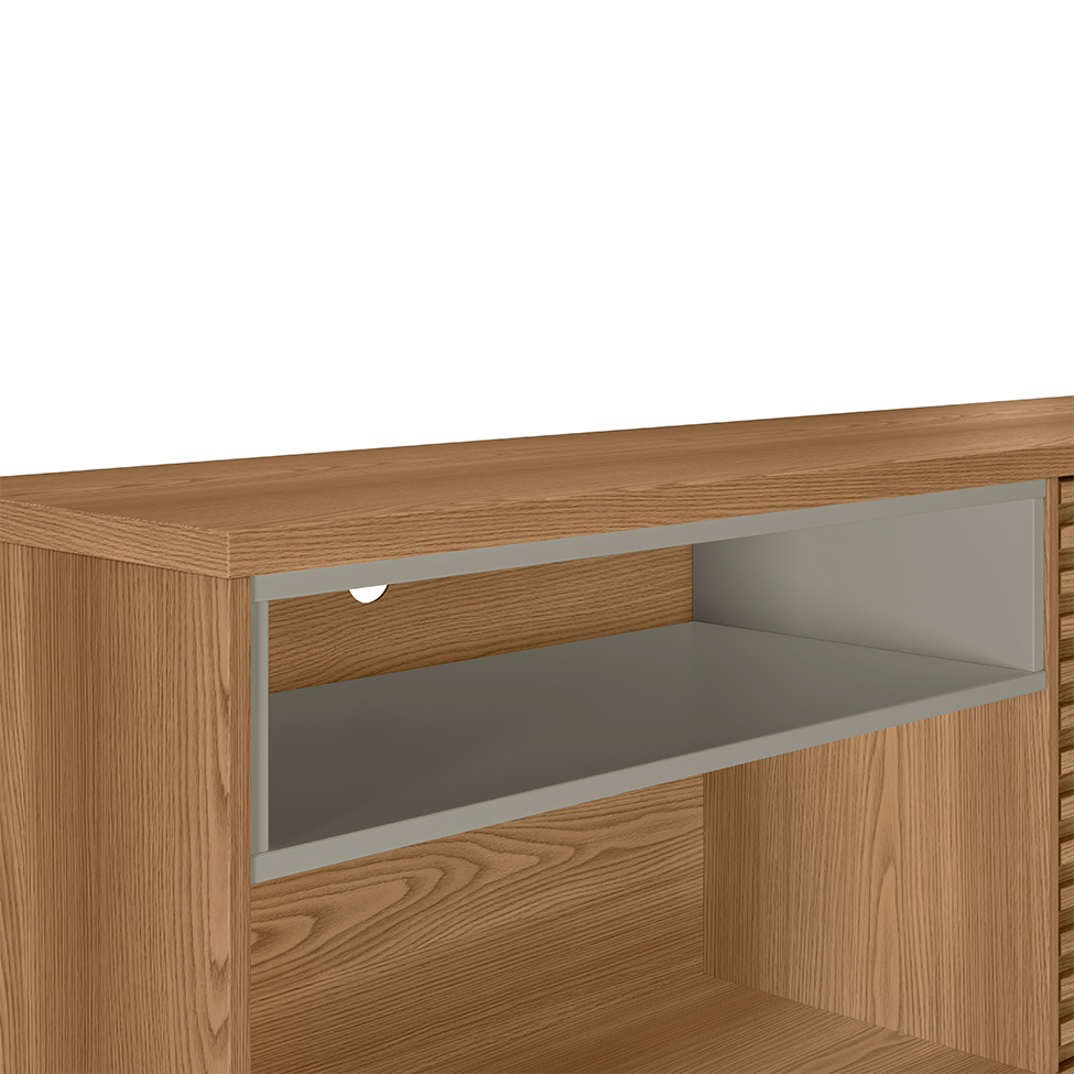 Rack Camboriú Amêndoa e Titânio 160 cm