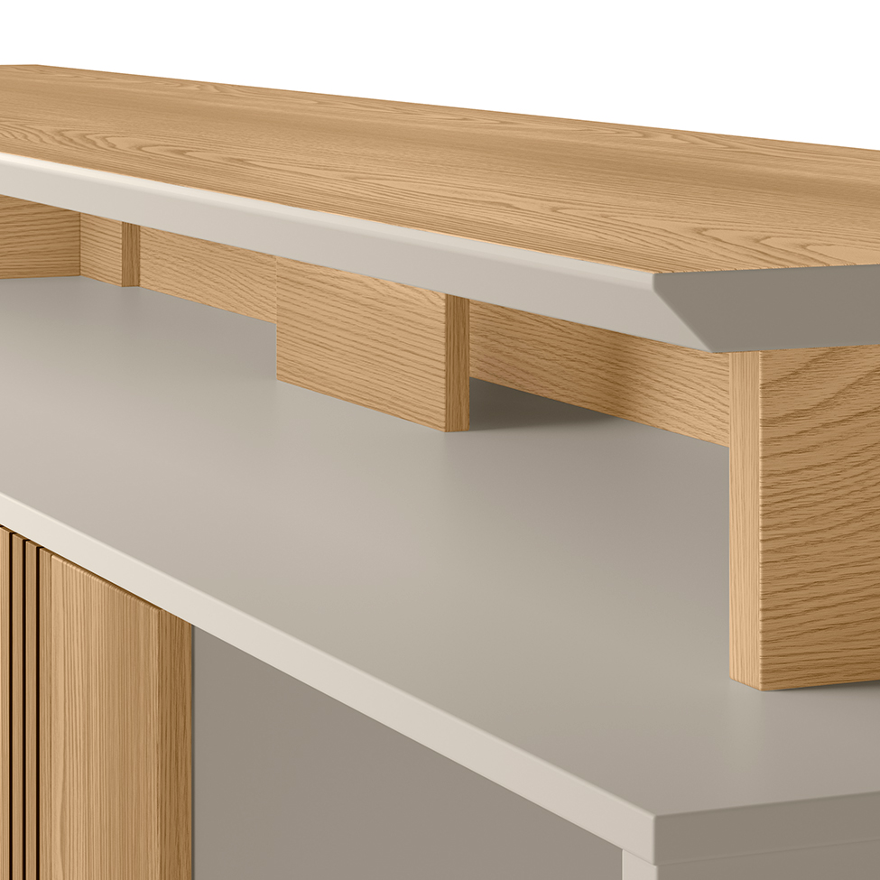 Rack Leblon Carvalho e Off White 200 cm