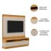 Rack com Painel Modulado para Tv até 70" Ripado Paulina  Tauari/Off White Fosco