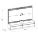 Rack com Painel Modulado para Tv até 70" Ripado Paulina  Tauari/Off White Fosco