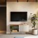 Rack para TV 50 Polegadas 1 Porta 1 Prateleira Rubro Nature/Off White