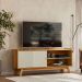 Rack para TV 65 Polegadas 1 Porta 1 Prateleira Laurum  Nature/Off White
