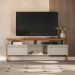 Rack para TV 70 Polegadas 2 Portas com Nicho Jade Nature/Off White