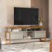 Rack para TV 70 Polegadas 2 Portas com Nicho Jade Nature/Off White
