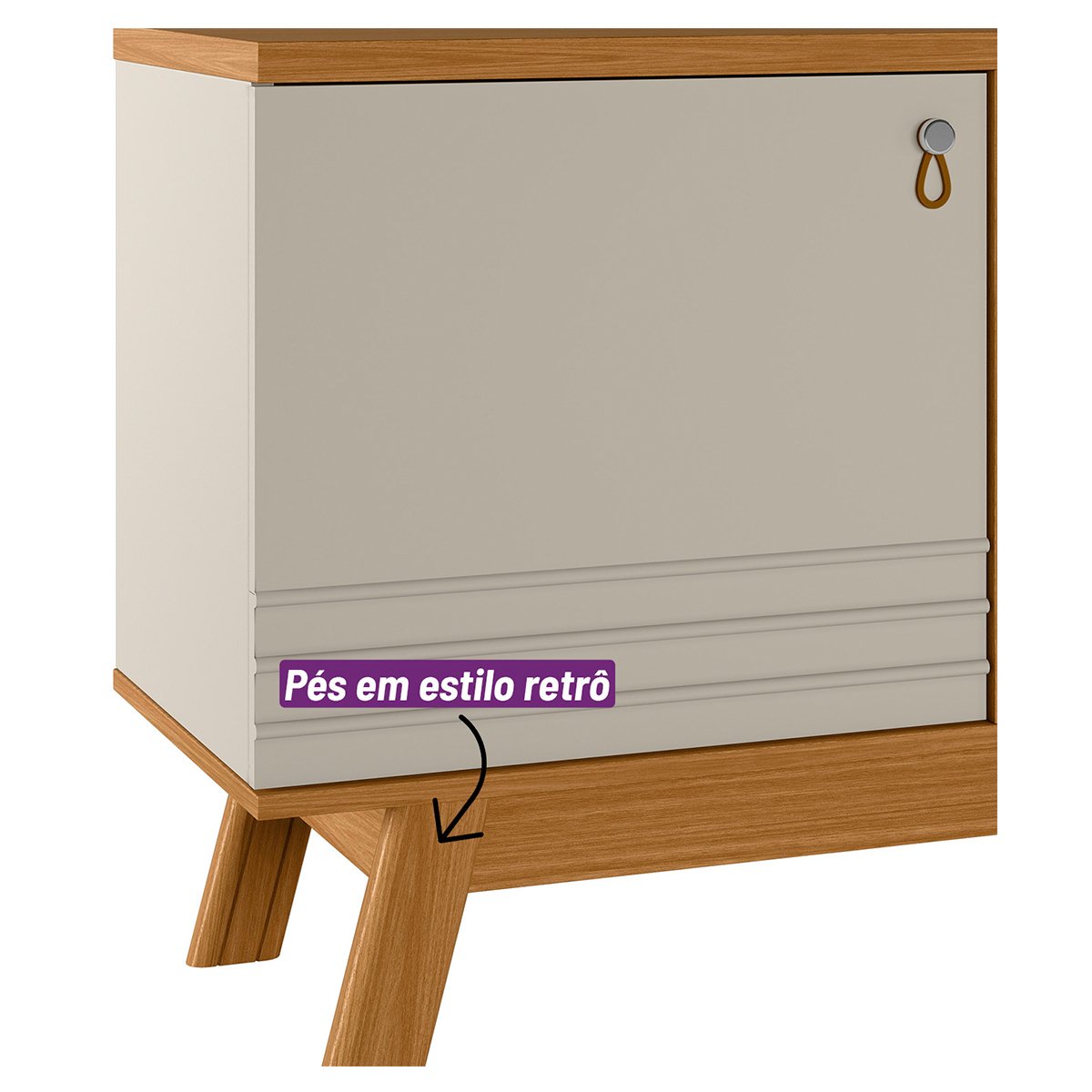 Rack para Tv 75 Polegadas 2 Portas com Nichos Colors  Nature/Off White