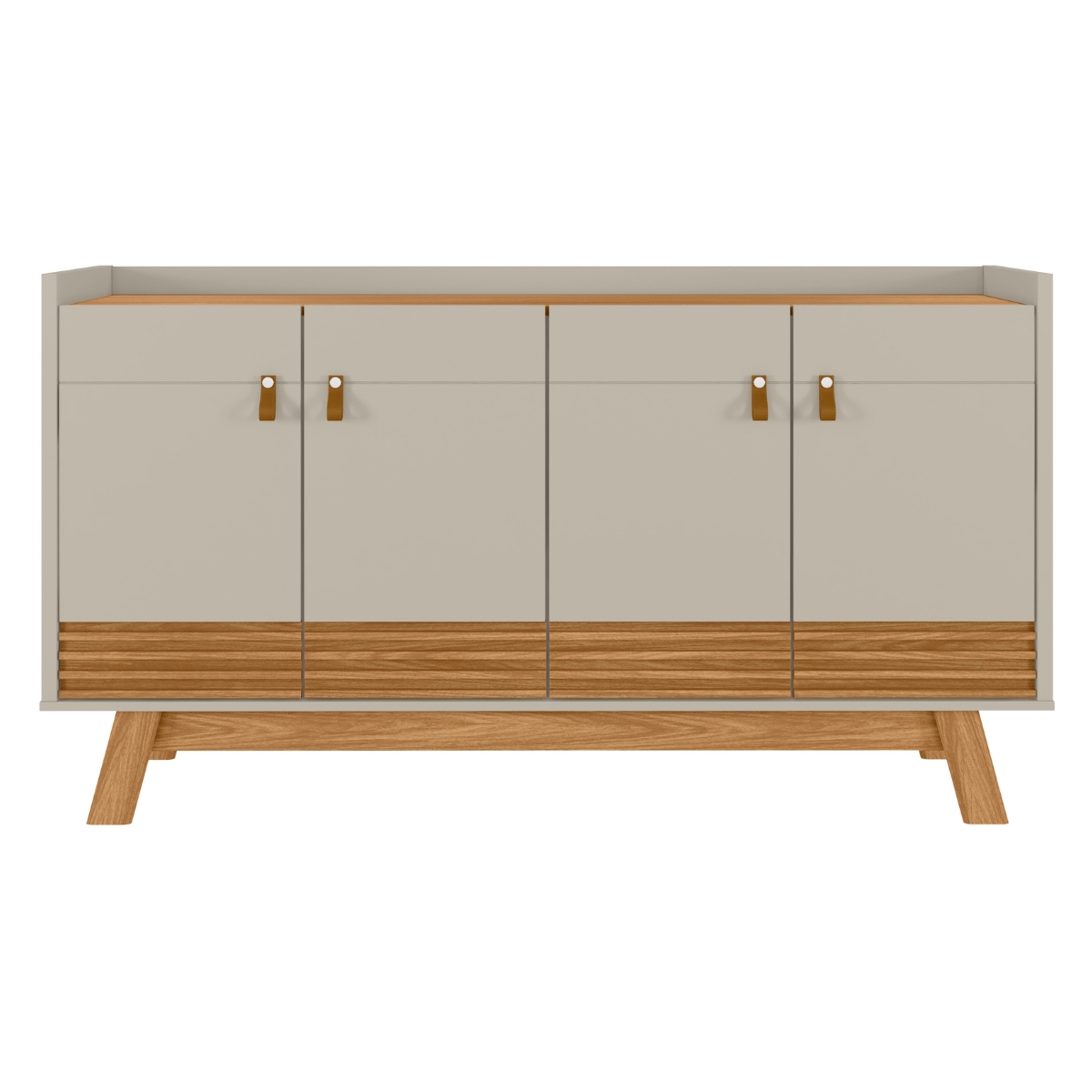Buffet Aparador Retrô Ripado Columbus Nature Off-White