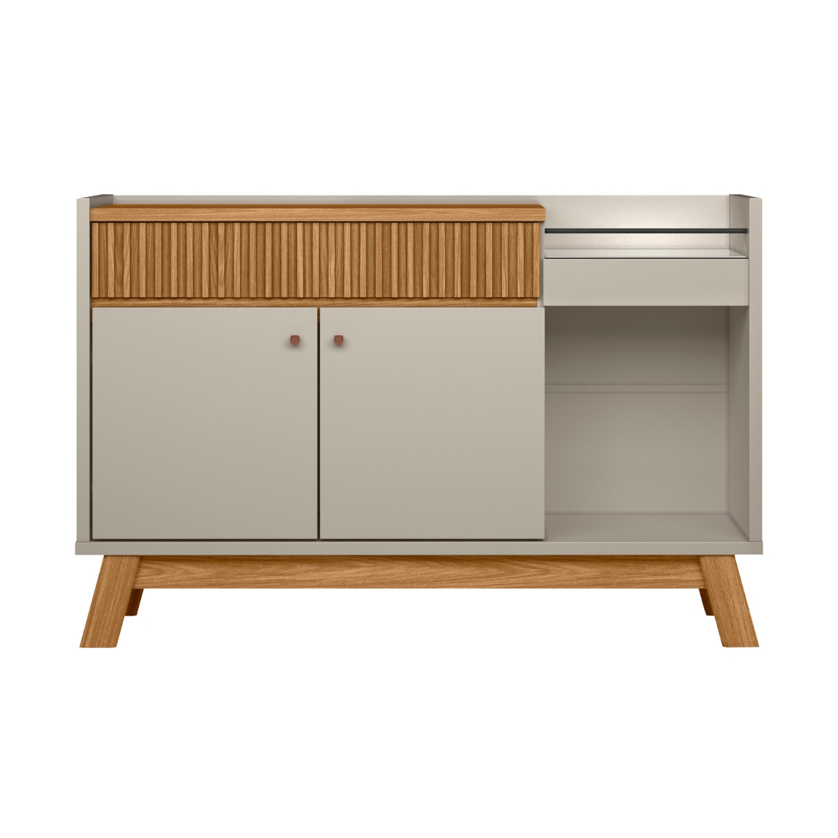 Buffet Aparador com Gaveta Ripada Chicago Nature Off-White