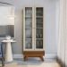 Conjunto Cristaleira e Buffet com Ripas Toch Freijo Off White
