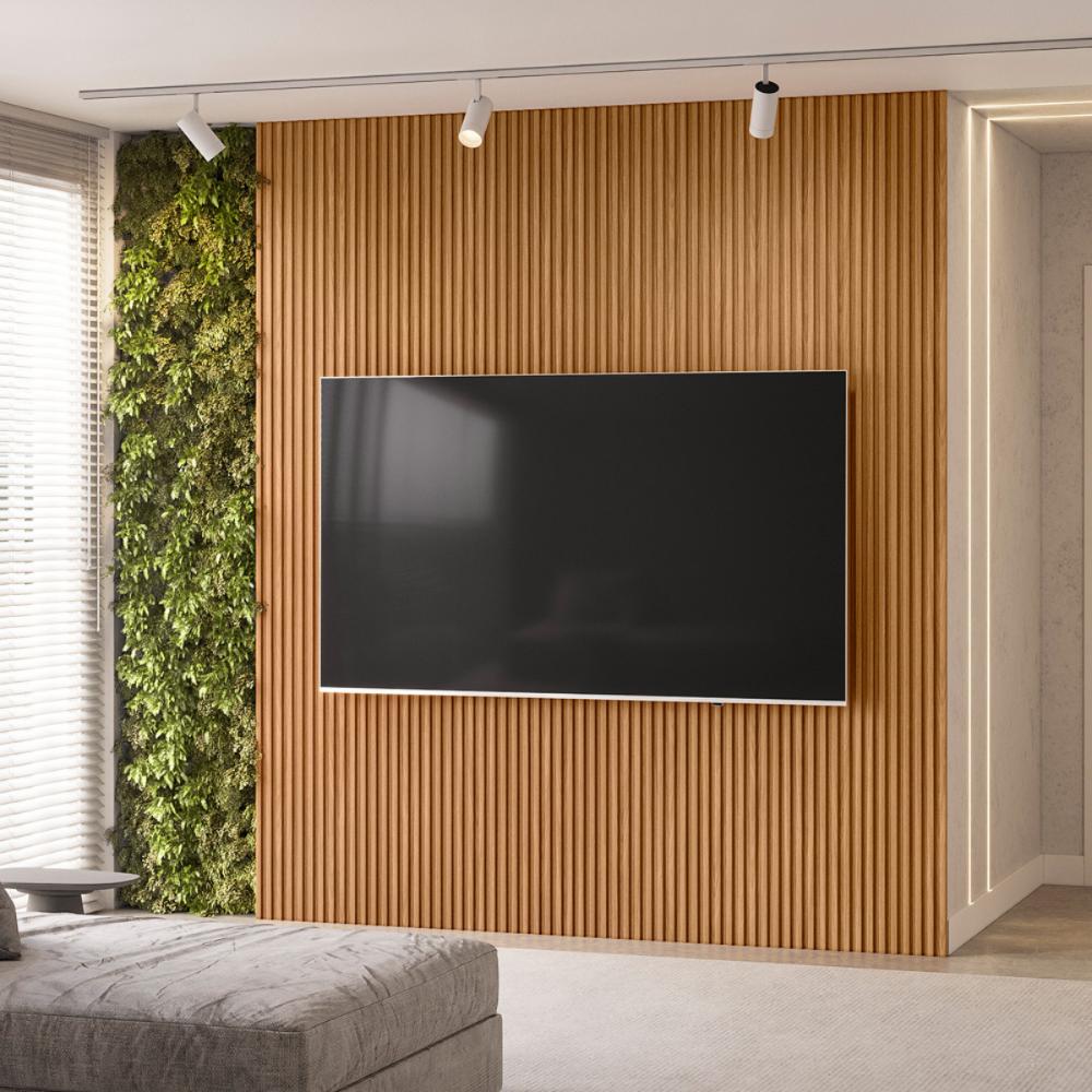 Conjunto Rack e Painel Frisado TV 75' Lance Tauri Off White