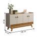 Conjunto Sala Cristaleira e Aparador Akron Nature Off-White