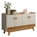 Conjunto Sala Cristaleira e Aparador Akron Nature Off-White