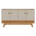 Conjunto Sala Cristaleira e Aparador Akron Nature Off-White