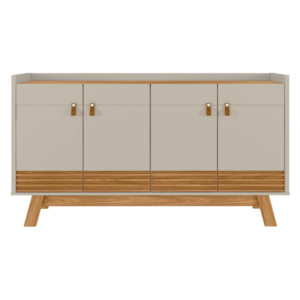 Conjunto Sala Cristaleira e Aparador Akron Nature Off-White