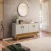 Conjunto Sala Cristaleira e Aparador Akron Nature Off-White